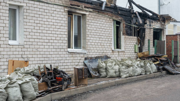 Professional Fire Damage Removal technician working in Bridgeport, OH